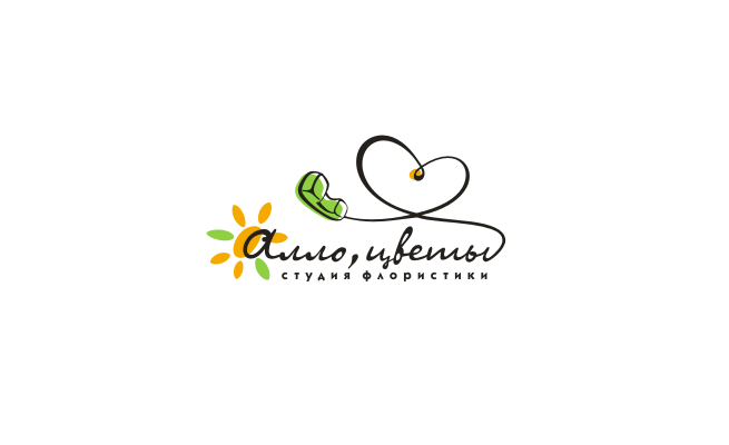 Логотип студии флористики Алло, цветы